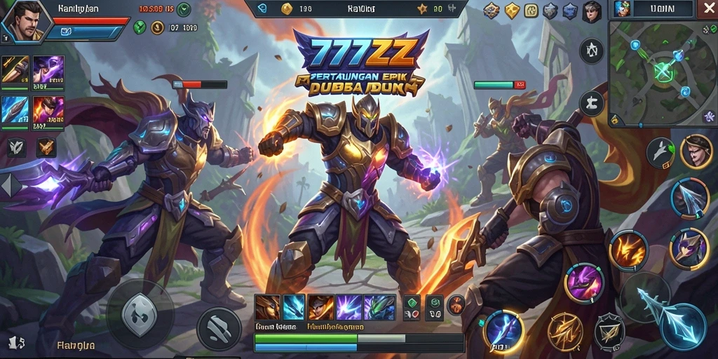 Screenshot dari gameplay seru 777ZX yang menampilkan aksi pertarungan tim.