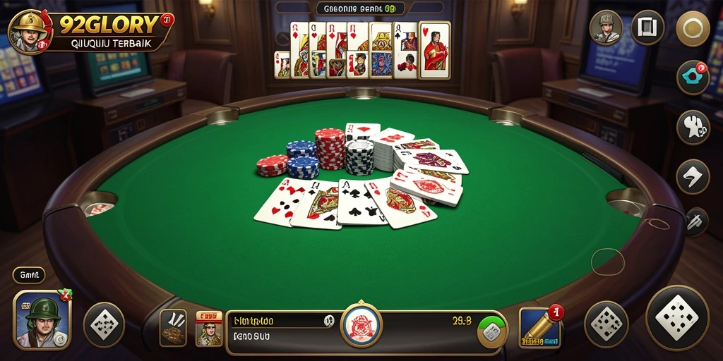 Tampilan gameplay seru dalam 92GLORY menampilkan aksi QiuQiu.