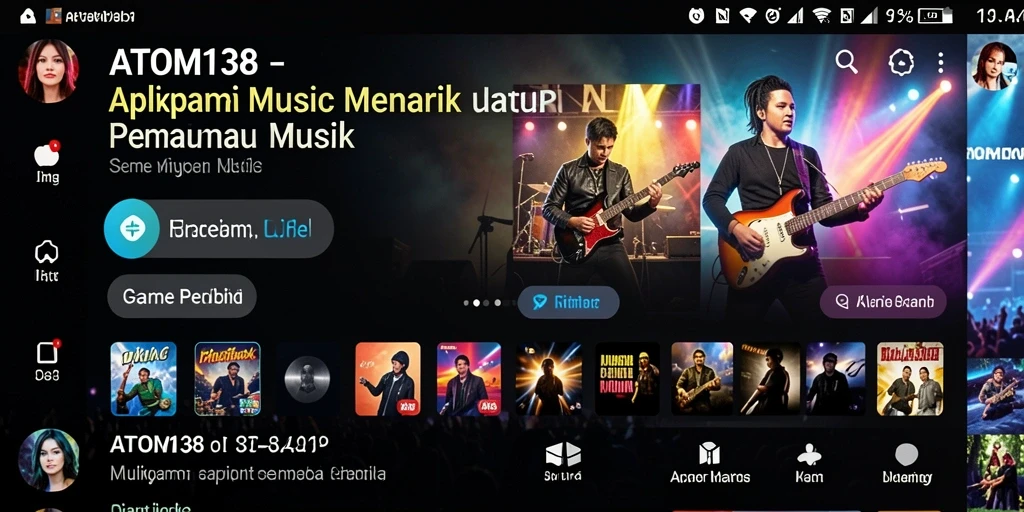 Tangkapan layar utama ATOM138 yang menunjukkan pengalaman bermain musik yang interaktif.