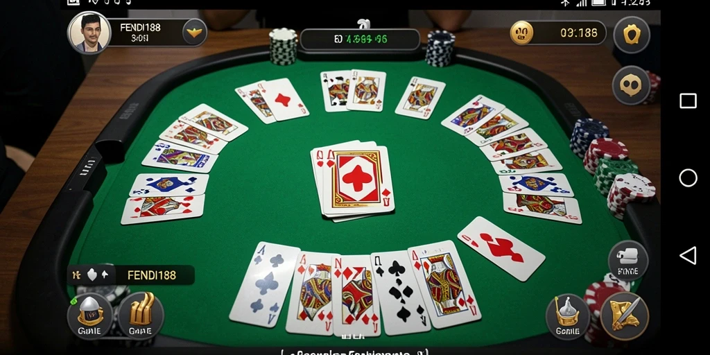 Screenshot gameplay FENDI188 yang menunjukkan momen seru bermain Gaple.