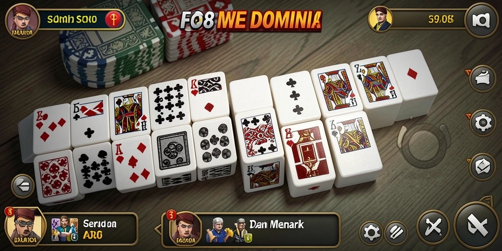 Screenshot gameplay menarik dari FO8 yang menunjukkan aksi domino.