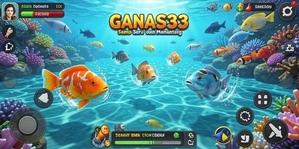 Screenshot utama dari gameplay Tembak Ikan GANAS33 yang menegangkan.