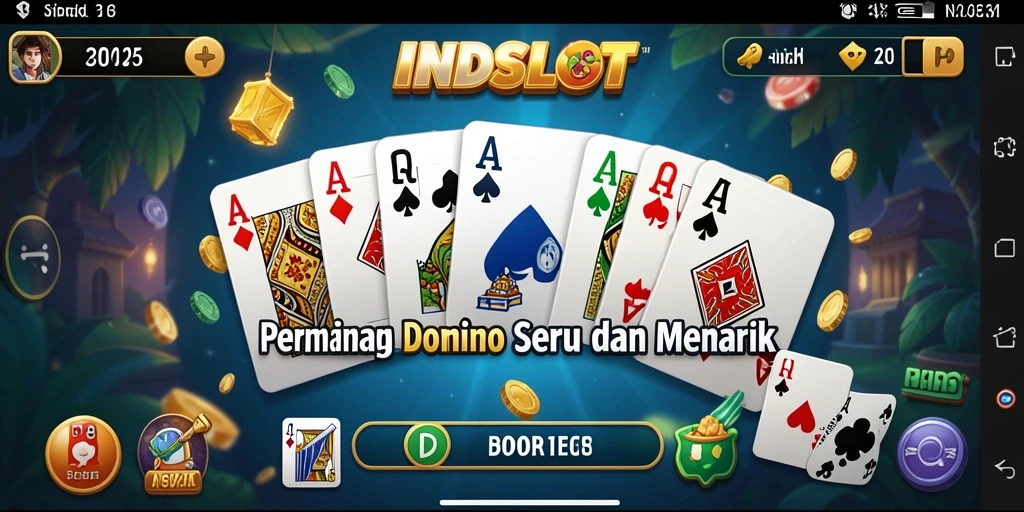 Screenshot utama INDSLOT menampilkan gameplay domino yang seru.