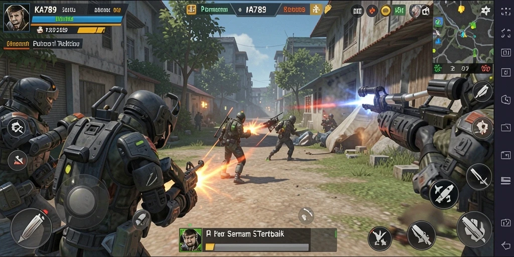 Screenshot gameplay KA789 yang menunjukkan taktik pertempuran yang mendebarkan.