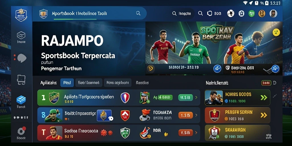 Tampilan gameplay RAJAMPO dengan berbagai pilihan taruhan olahraga.