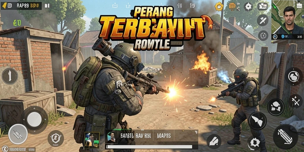 Tampilan gameplay seru dalam RAP89 saat pemain bertempur di medan pertempuran yang luas.