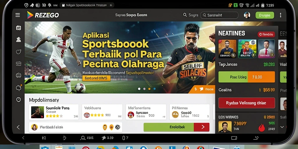 Tampilan aplikasi REZEGO menampilkan pengguna yang menikmati pengalaman taruhan olahraga.